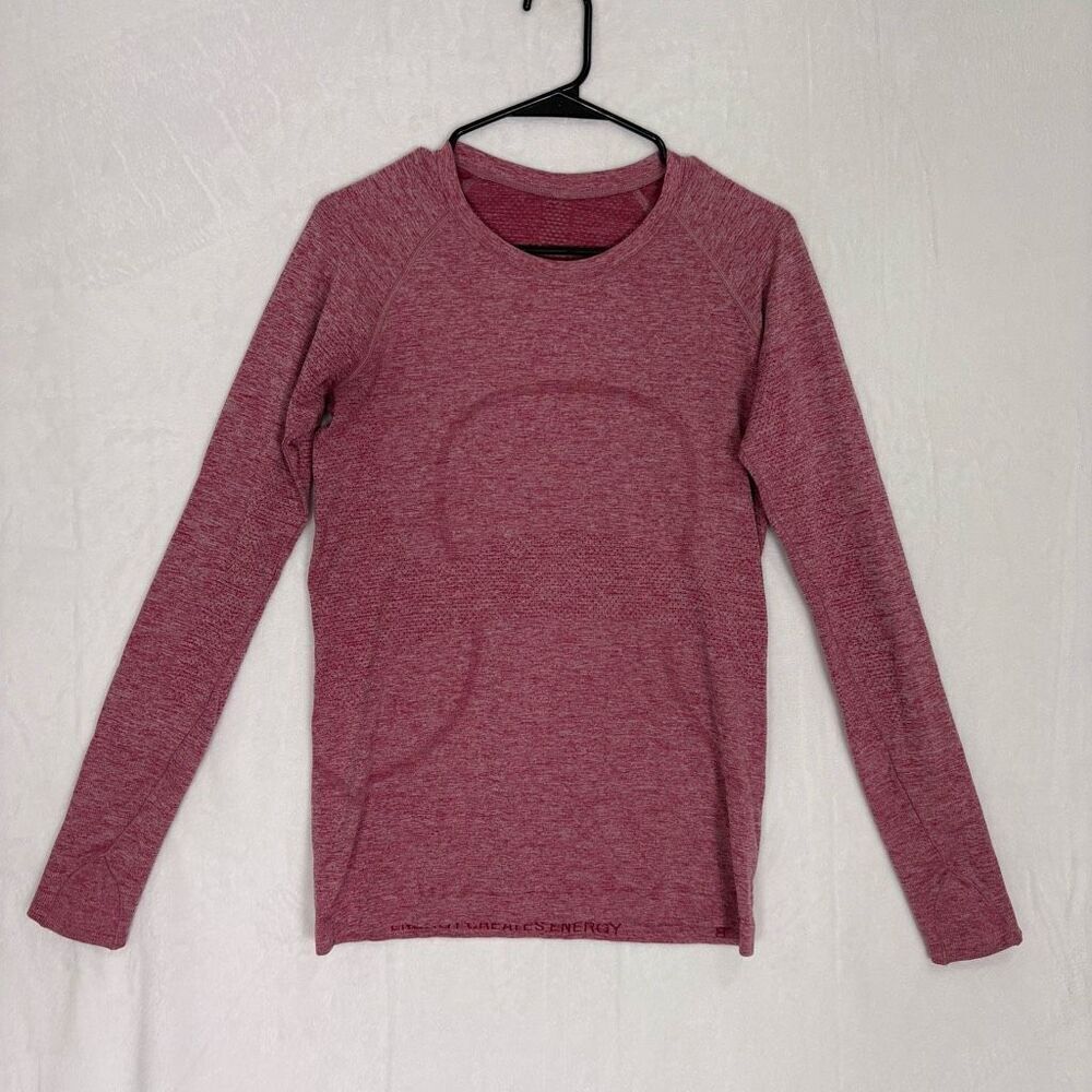 Lululemon Women's Pomegranate Color Swiftly Tech 2.0 Long Sleeve Workout Top 8